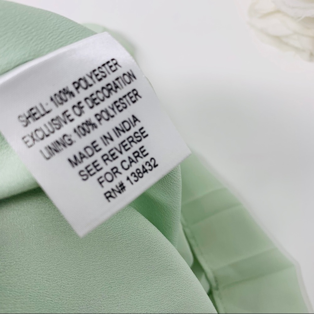 NEW ModCloth Sage Pleated Ruffle tie … - Picture 7 of 9